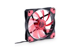 Image 1 - Akyga 12cm (120mm) MOLEX / 3pin 15 LED ventilátor, piros - AW-12C-BR
