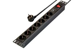 Image 1 - Rainbow Rack 230 V-os elosztó 19&quot;-os, 7 aljzattal, kapcsolóval,  túlfeszültségvé