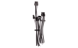 Image 1 - CORSAIR Sleeved Split PCIe Kábel (2 Csatlakozó), Type 4 (Gen. 4), Fehér/Fekete