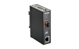 Image 1 - 10/100/1000 Mbps to SFP Industrial Media Converter with -40 to 70 °C operating r