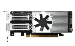 Image 1 - Dual-port QSFP28 100GbE network expansion card; low-profile form factor; PCIe Ge