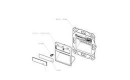 Image 1 - DIN 3 portos süllyesztett előlap - döntött, 50x50, SL hellyel, bézs