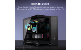 Image 1 - Corsair 2500X TG Micro-ATX ház, fekete/Obsidian alumínium