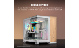Image 1 - Corsair 2500X TG Micro-ATX ház, fehér/bambusz