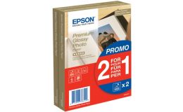 Image 1 - Epson Premium Glossy Photo Paper - (2 for 1), 100 x 150 mm, 255g/m2, 80 Sheets