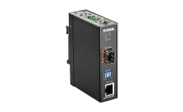 Image 1 - 10/100/1000 Mbps to SFP Industrial Media Converter with -40 to 70 °C operating r